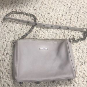 Rebecca Minkoff pearl grey leather cross body bag